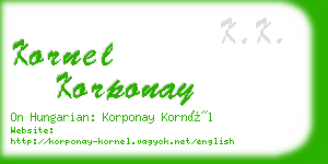 kornel korponay business card